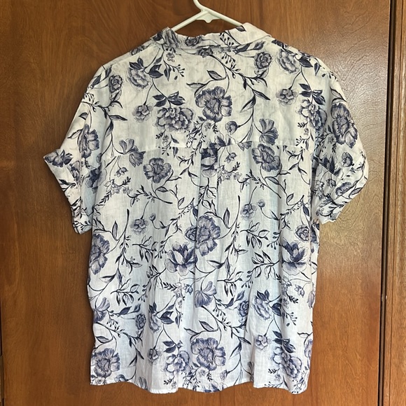 Cynthia Rowley Blue and White Floral Blouse Size Small - Picture 4 of 4